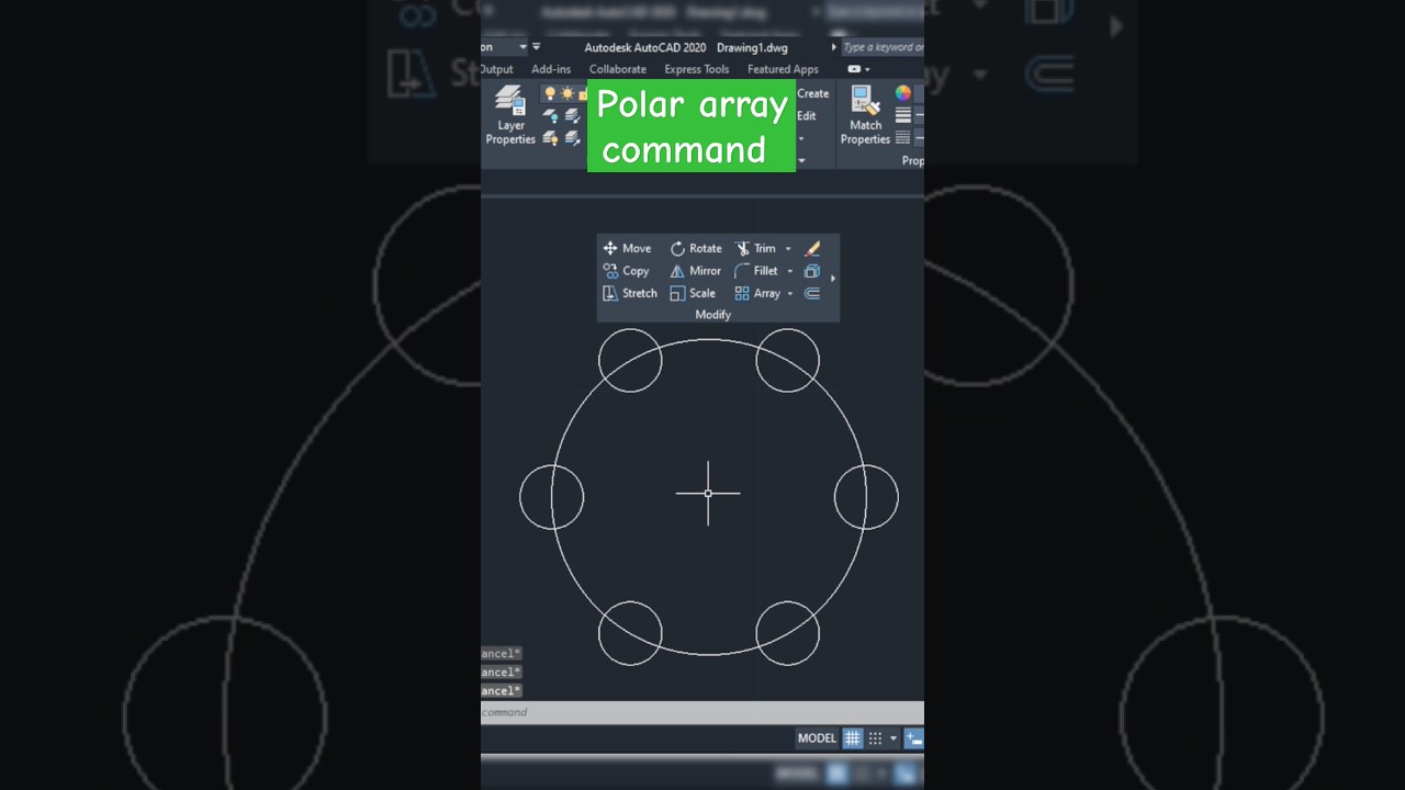 how to use a polar array in AutoCAD #autocad #autocadtipsandtricks