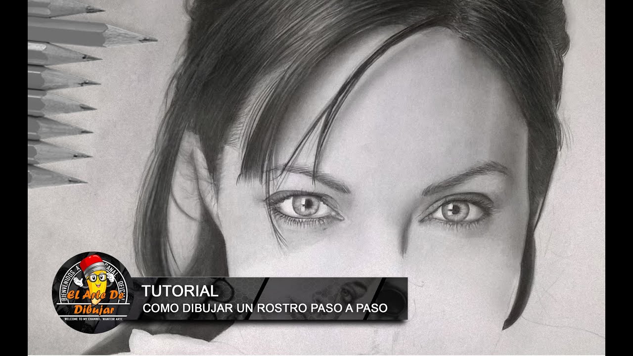Como dibujar un rostro a lapiz paso a paso FÁCIL I Tutorial dibujando a Angelina Jolie