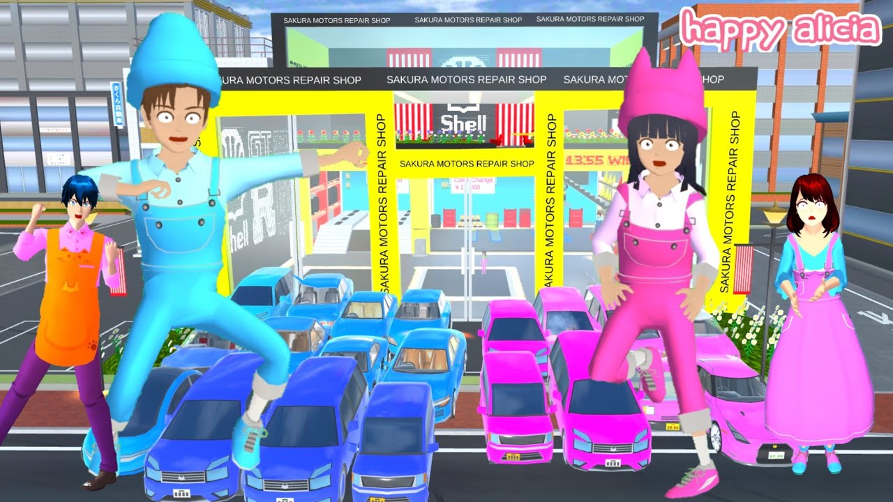 Yuta VS Mio Lomba Kumpul Mobil Biru Pink 🤣💙💖| Sakura | Happy Alicia