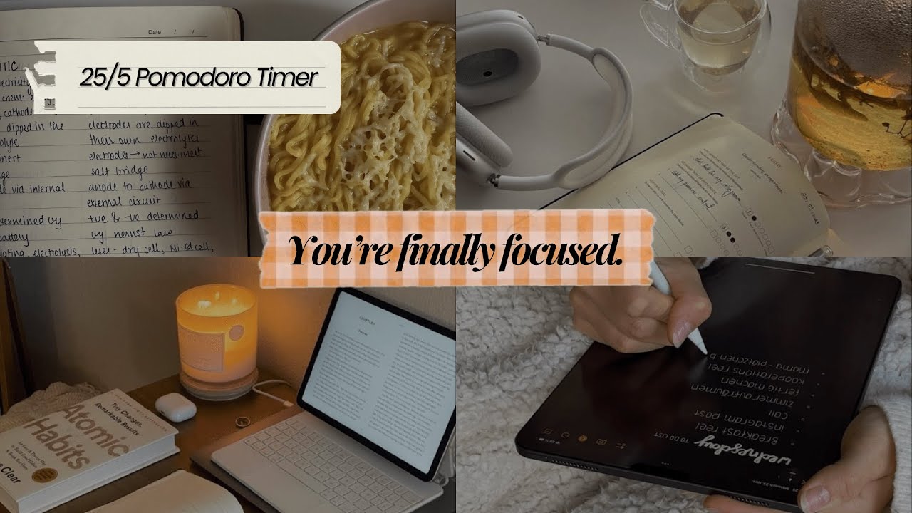 POV: You’re in your clean girl era, grinding for exams with lofi jazz in a warm room | 25/5 Pomodoro