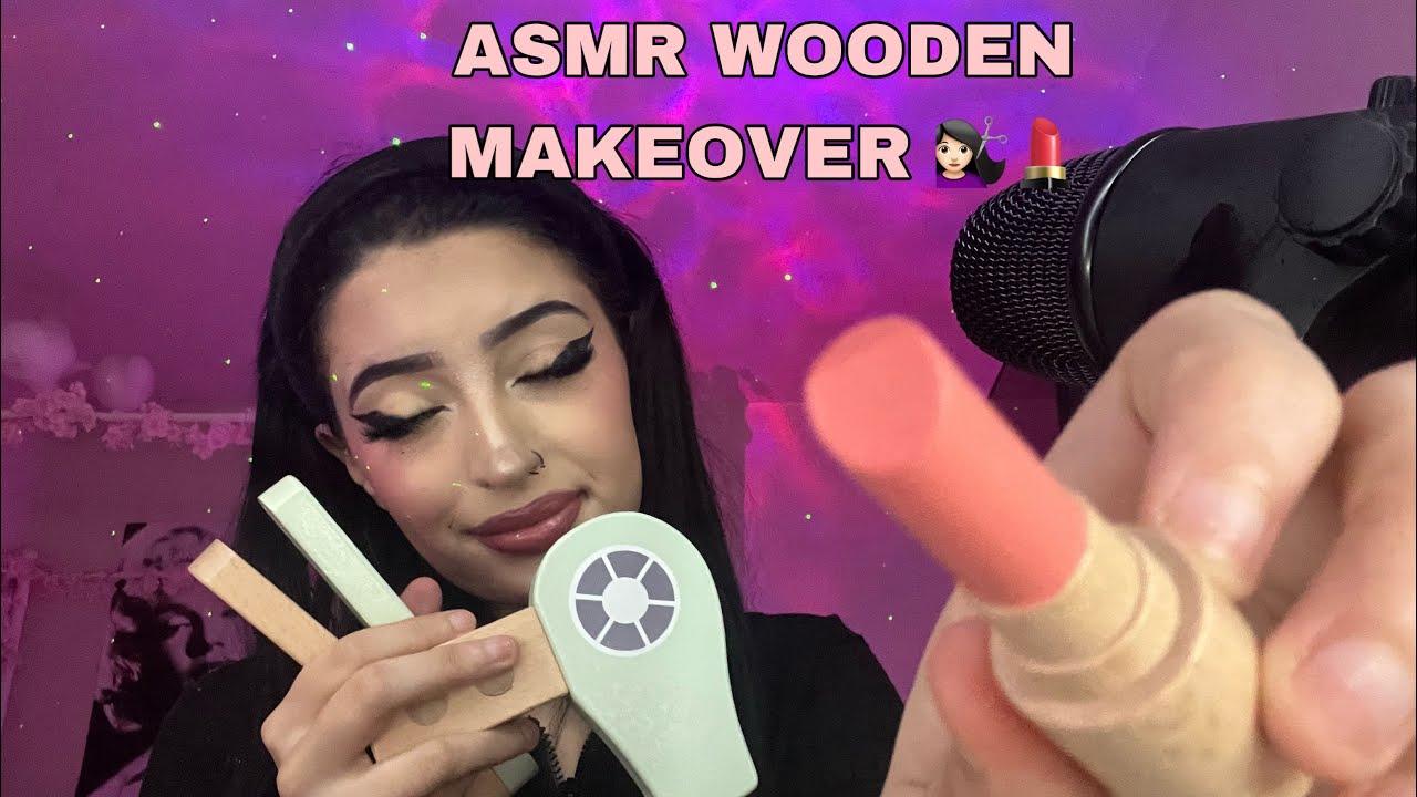 ASMR wooden makeover (mouth sounds, wooden triggers)