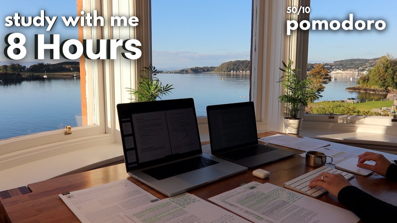 8 HOURS of Deep Focus by the Sea 🌊 | Study With Me 50/10 Pomodoro | Ultimate Productivity Vibes