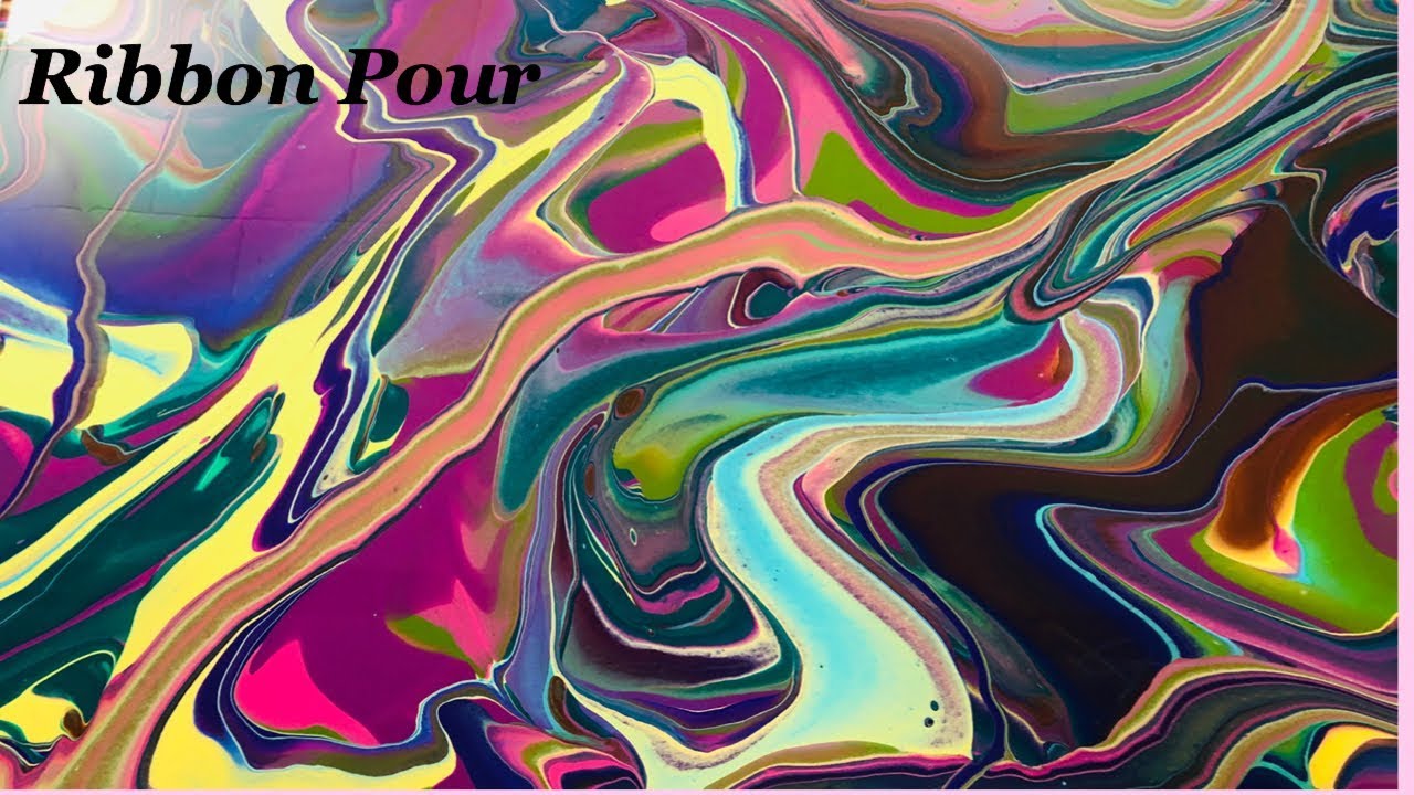 Acrylic Pouring | Ribbon Pour Fluid Technique using Pourage Posse Paint of Christina Welch