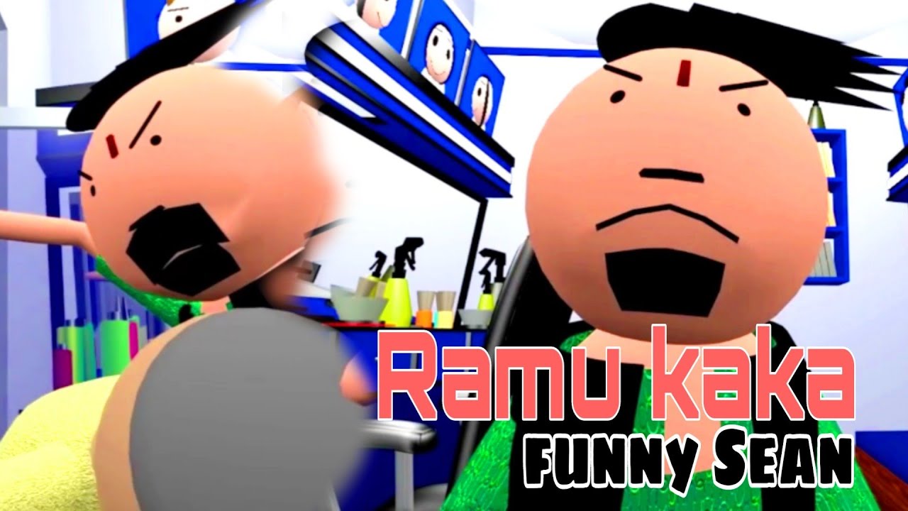 Ramu kaka at barber shop | funny video | full comedy | Crazy Animation