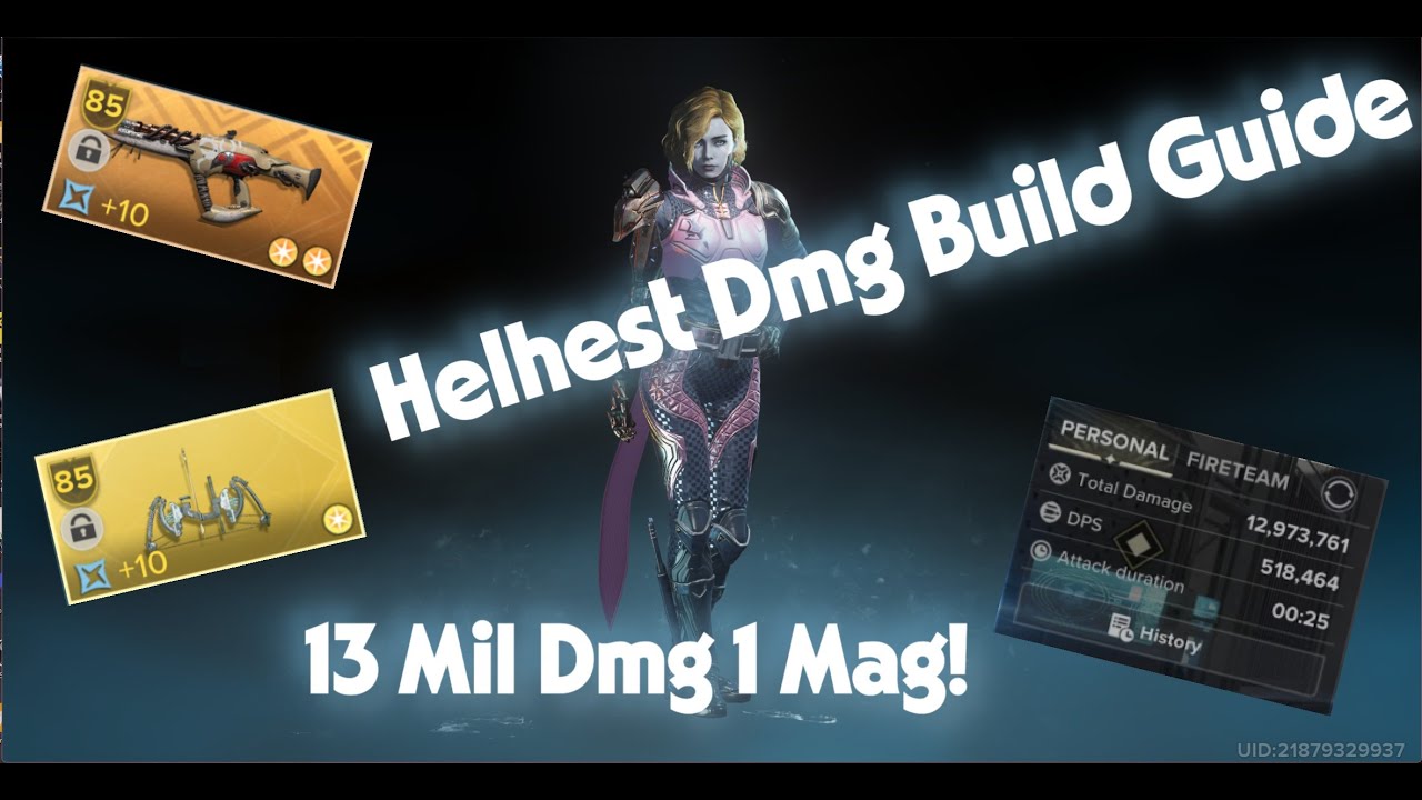 Destiny Rising¦ HelHest Dmg Build 13 million Damage with one mag!!!!