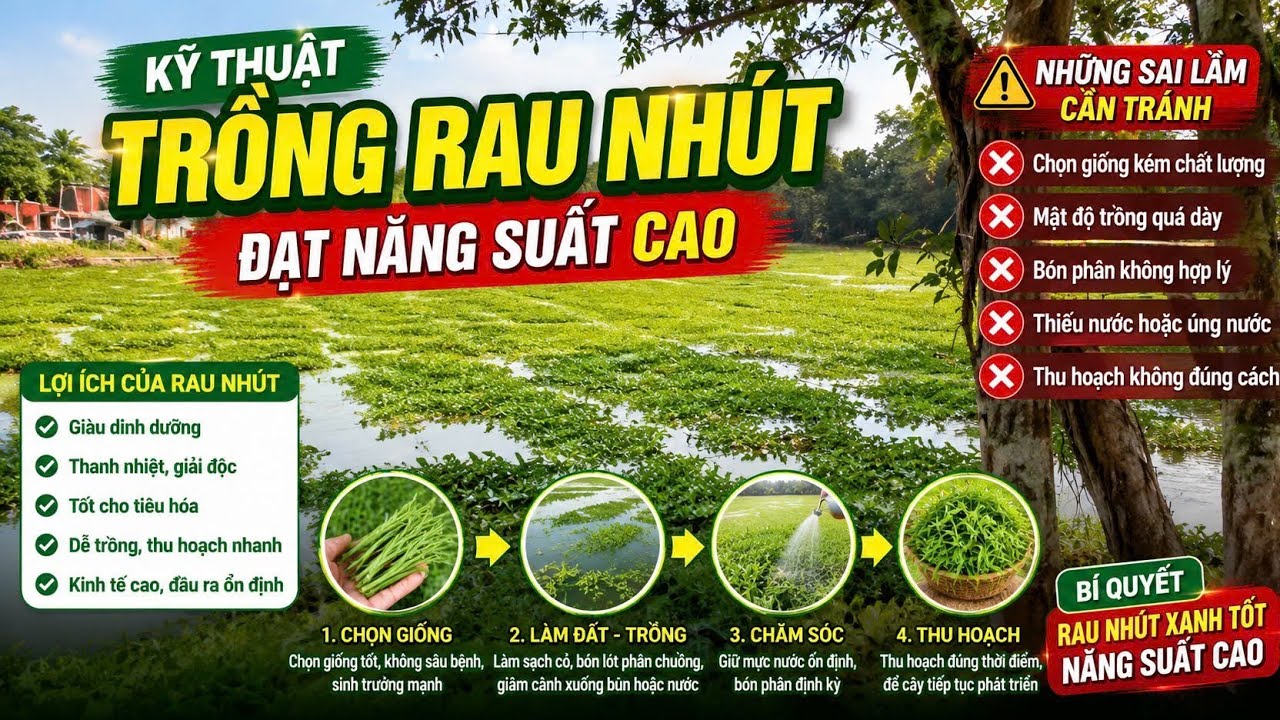 trồng rau nhút và những sai lầm khi trồng | vườn nhà tôi vlog