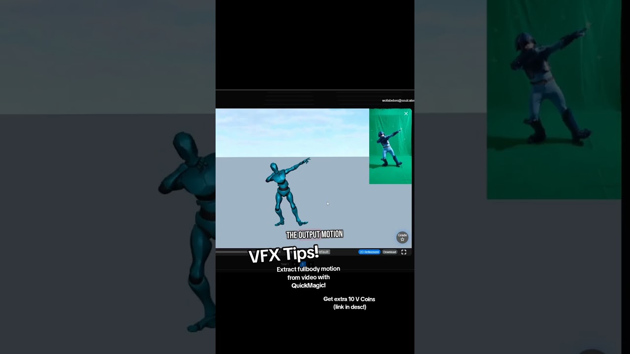VFX Tips! Extract full body motion from video with QuickMagic!  #3d #animation #quickmagic