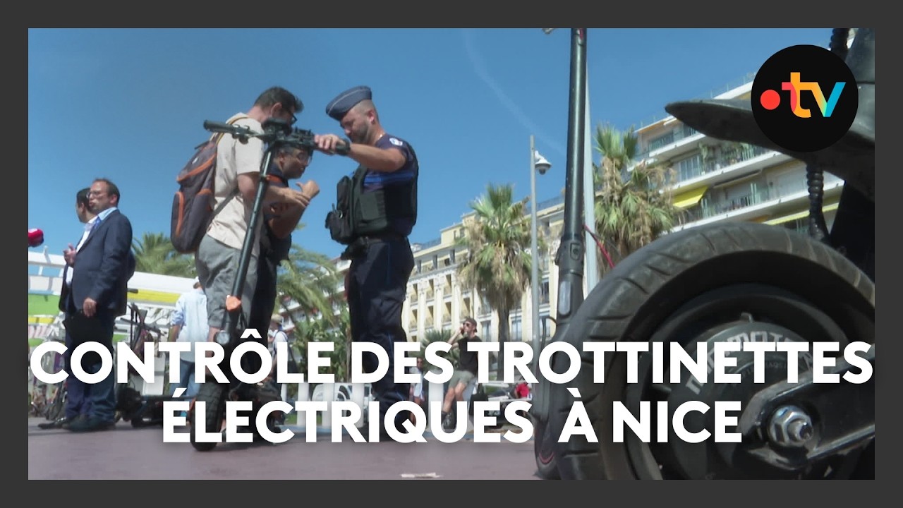 Contrôle strict des trottinettes électriques sur la Promenade des Anglais à Nice