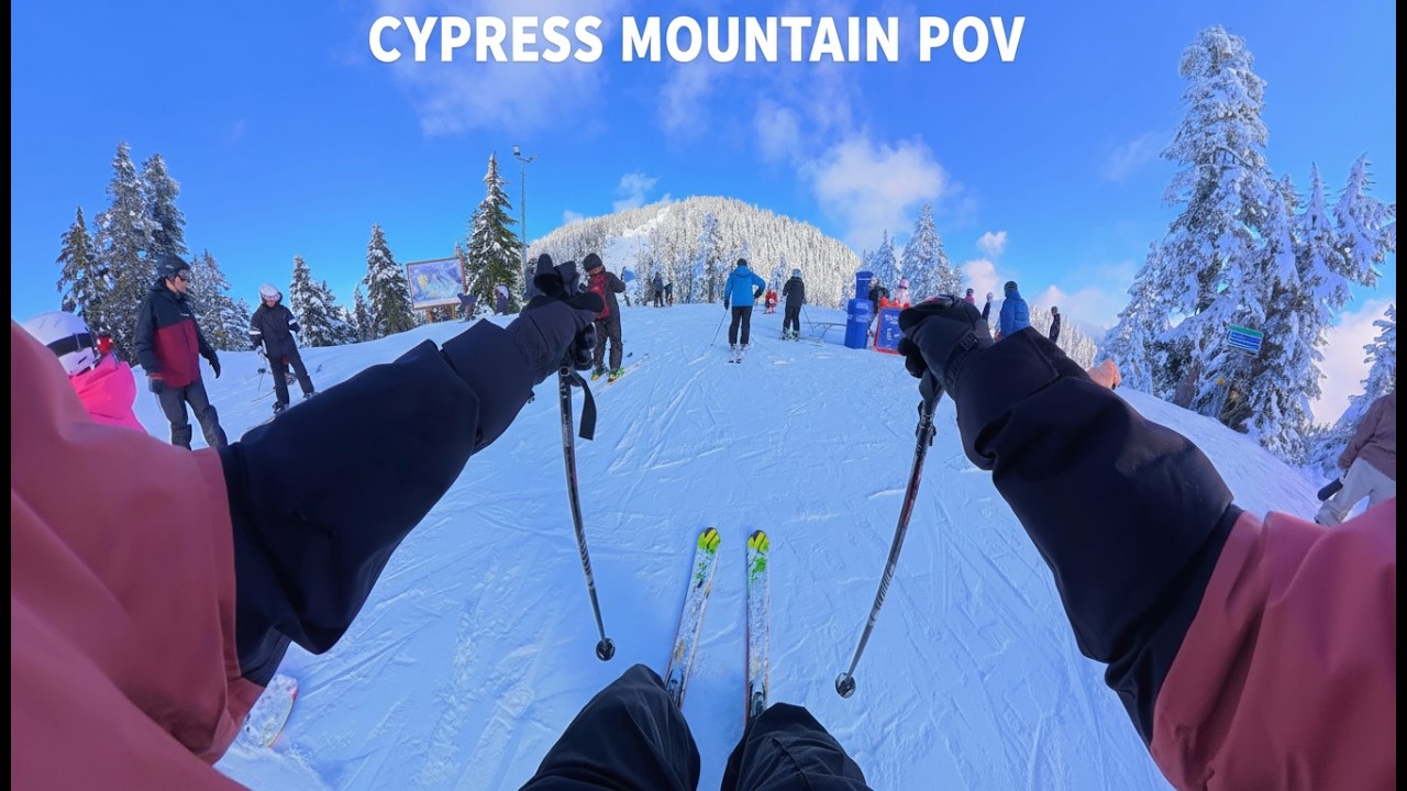POV Skiing Cypress Mountain | Lions Express Green Run ⛷️ Easy Scenic Ride in Vancouver