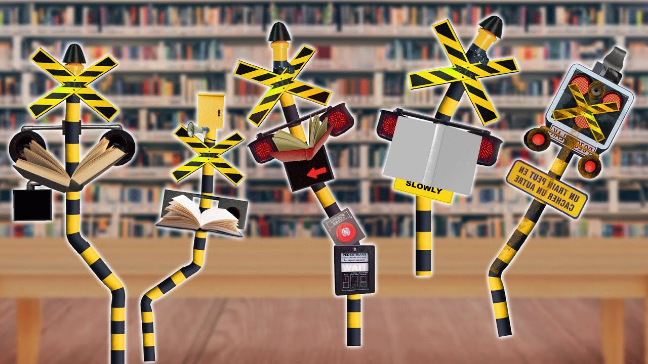 【踏切アニメ】図書館でのマナーに注意を促すふみきりカンカン 📚🧩🌈 The Railroad Crossing Promoting Library Etiquette