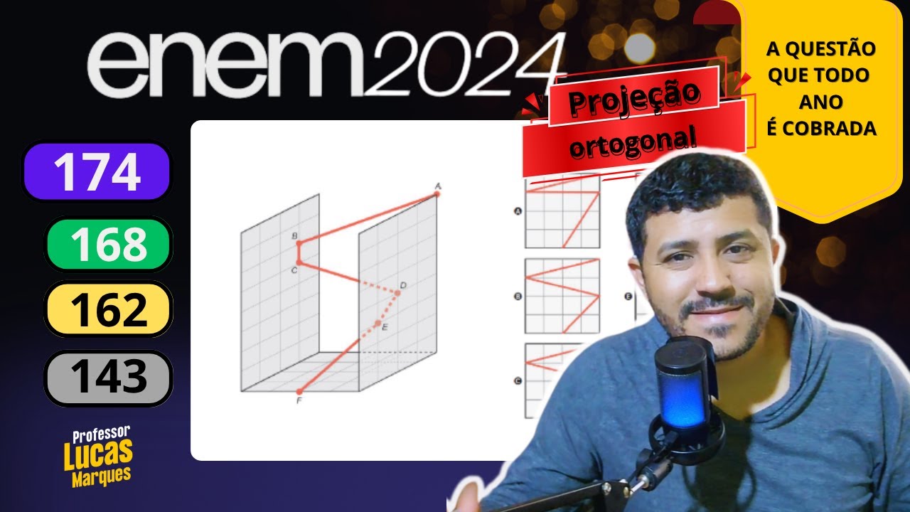 Questão 174 - Caderno Azul | Projeção ortogonal | MATEMÁTICA ENEM 2024