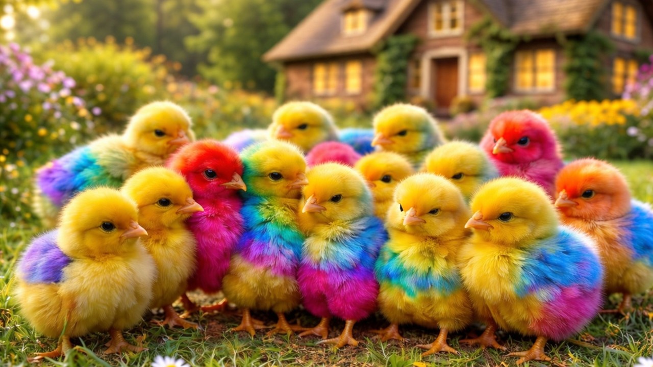 Ayam Lucu, ayam warna warni, ayam rainbow, kelinci lucu, bebek lucu, ikan koi, Hewan Lucu