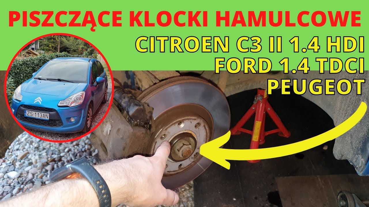 Piszczące hamulce - zapieczone klocki hamulcowe przód, jak wymienić/rozruszać? Citroen C3 II 1.4 HDI