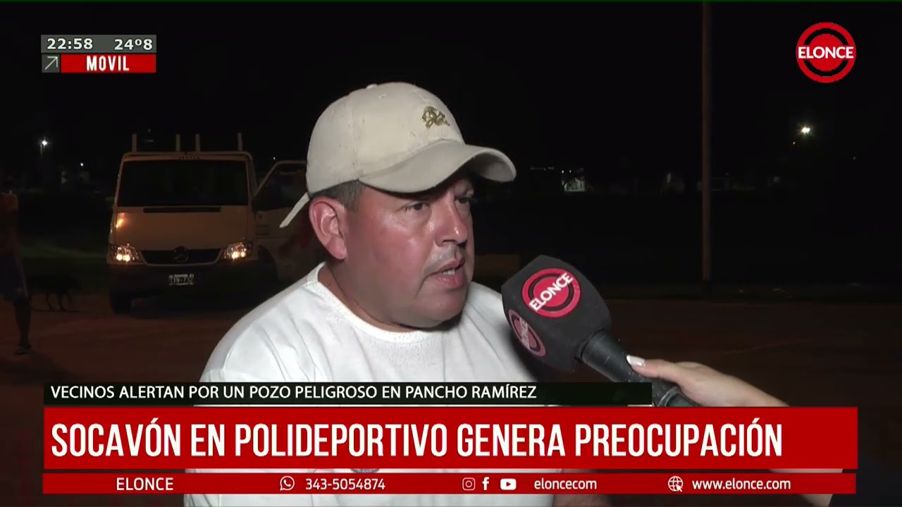 Socavón en polideportivo de Barrio Pancho Ramírez genera preocupación