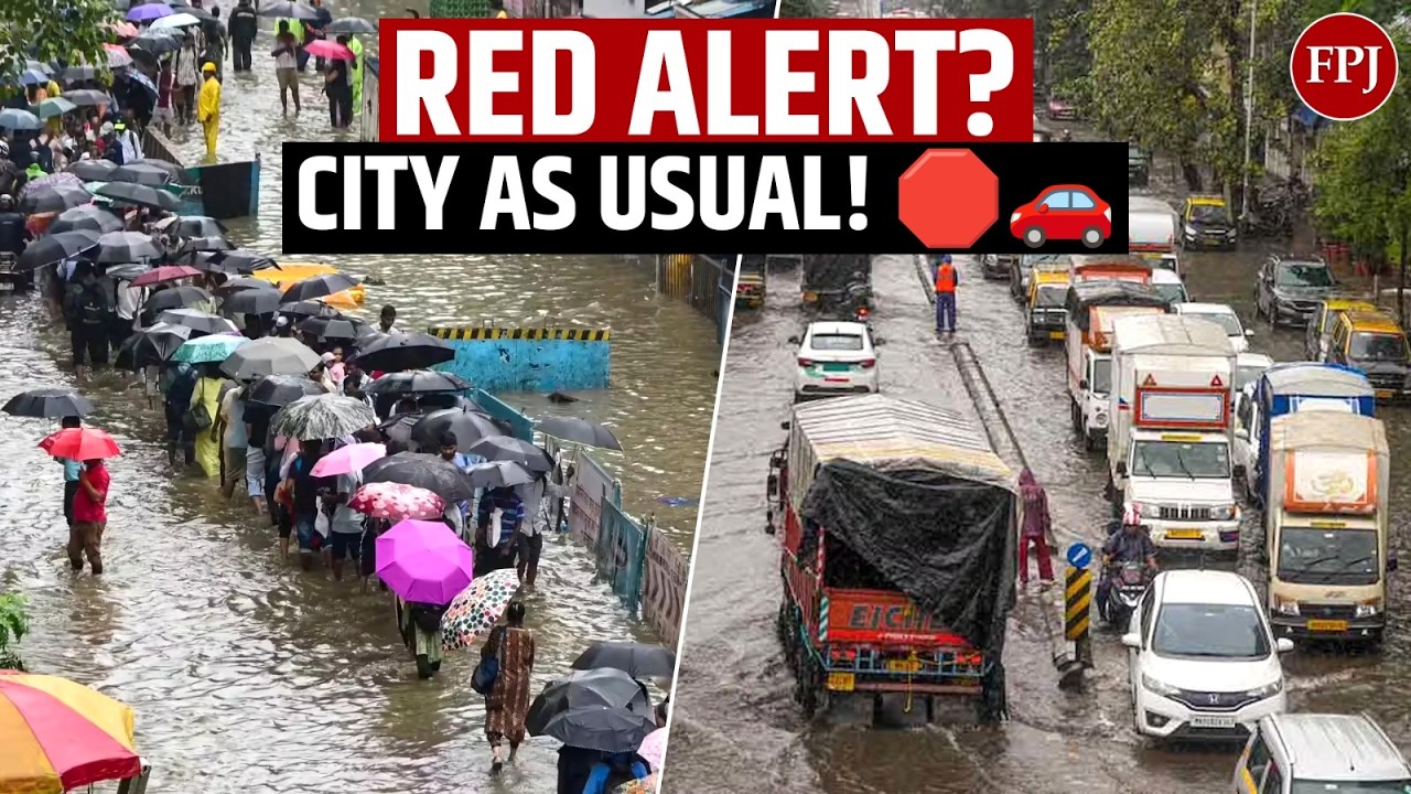 LIVE : Mumbai NEVER Stops! 🌧️ Life Amid IMD RED ALERT Heavy Rainfall