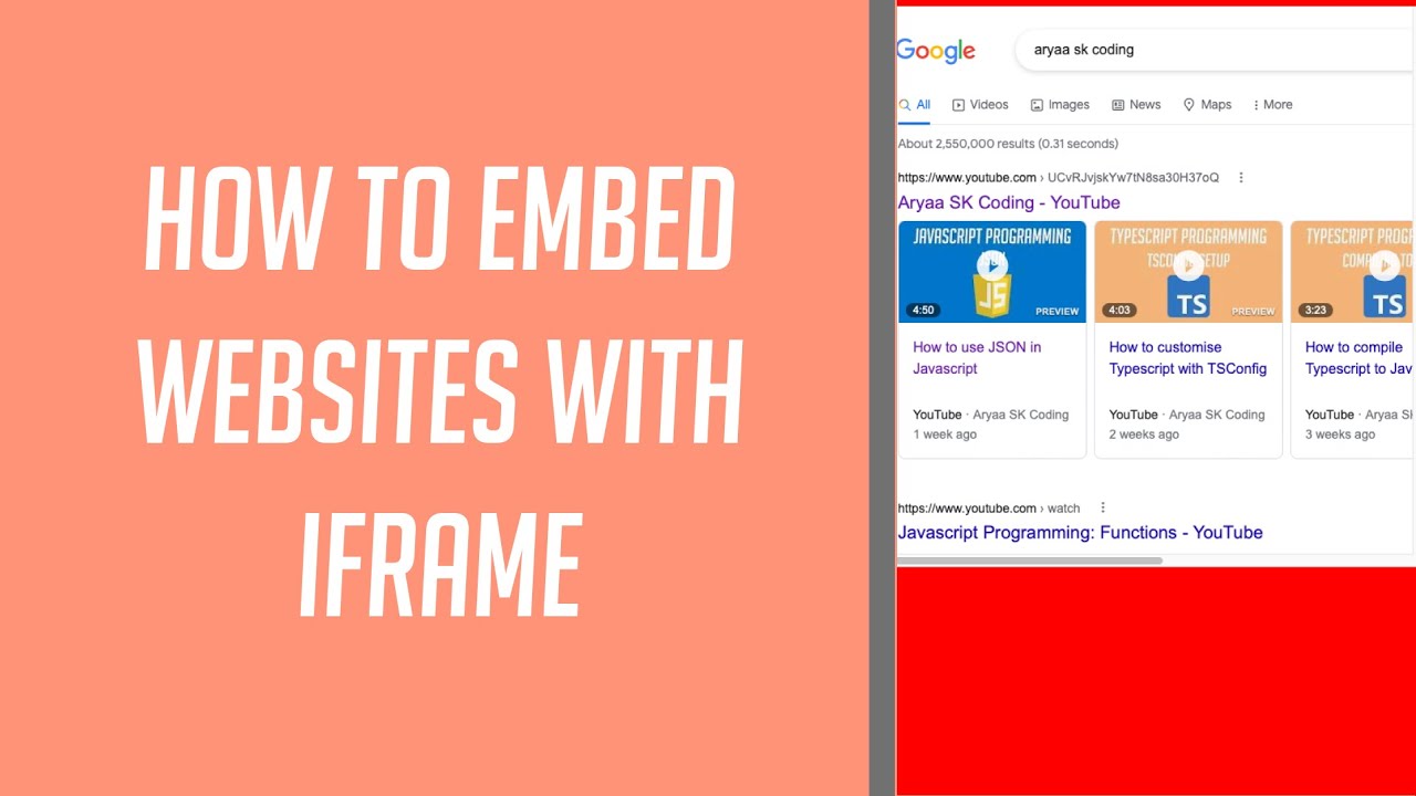 How to embed other Websites with iFrame in HTML