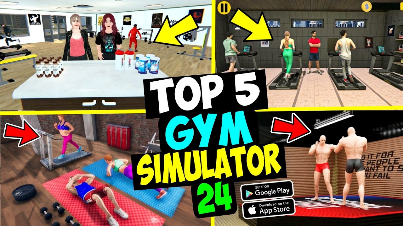 TOP 5 GYM SIMULATOR GAMES FOR MOBILE 🔥 | GYM SIMULATOR 24 ANDROID DOWNLOAD