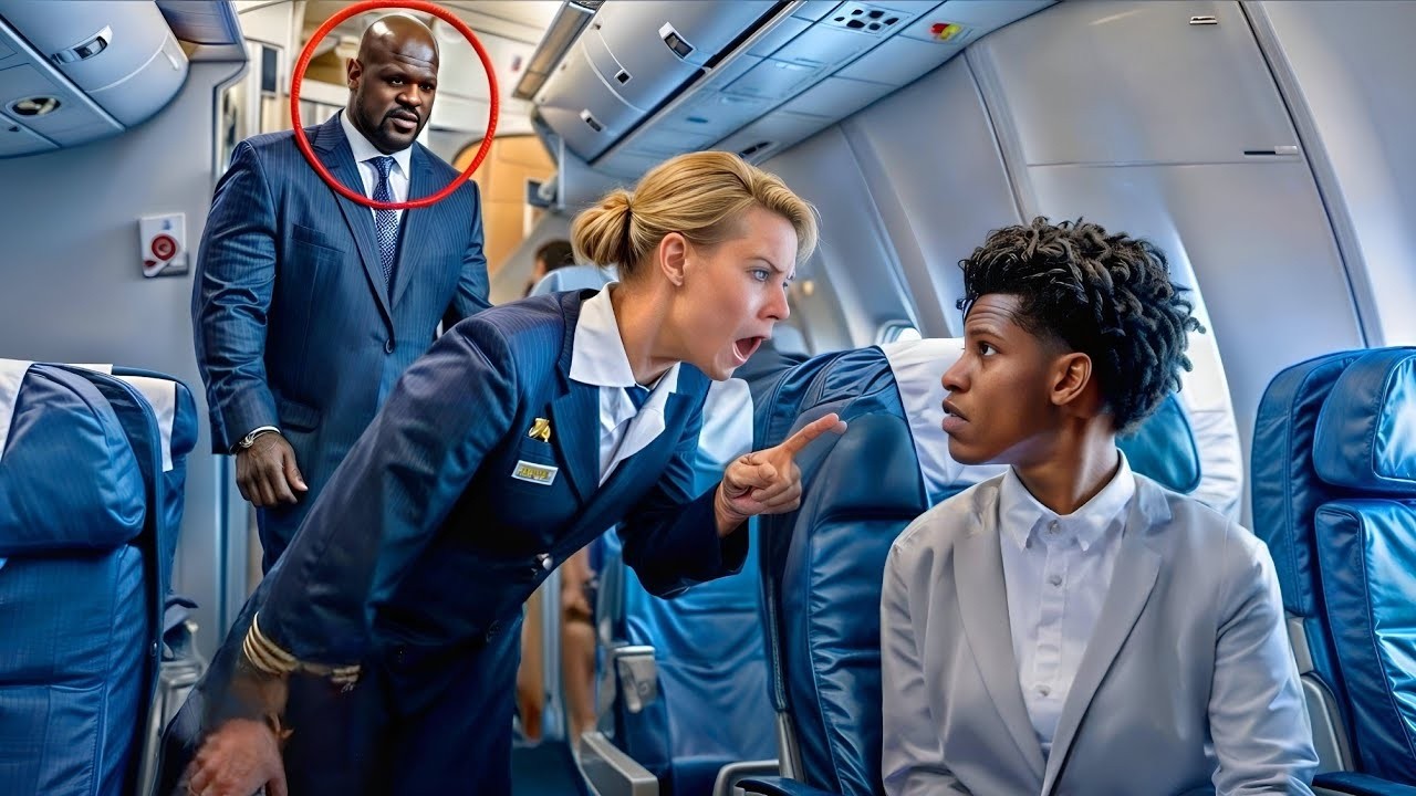 Flight Attendant Denies Black boy First Class, Unaware His Father Big Shaq Controls the airplane