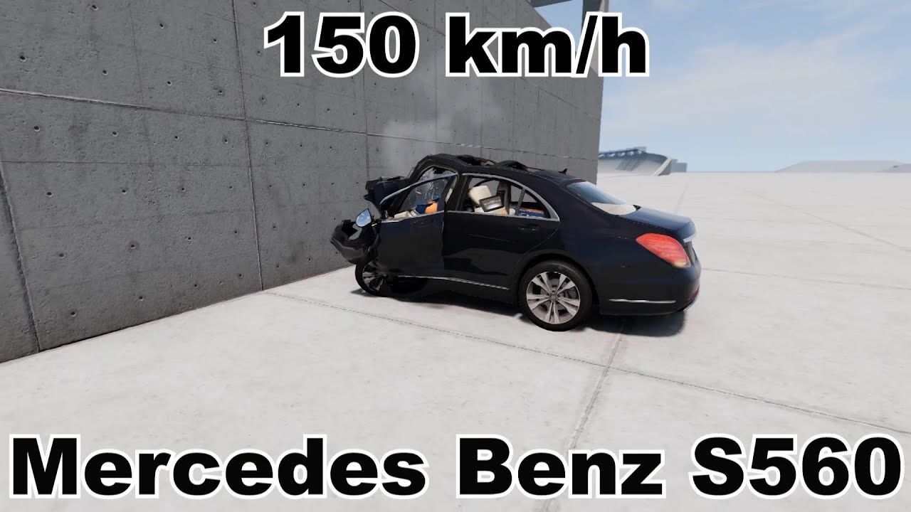 Mercedes-Benz S560 vs Wall | BeamNG.drive Ultra-Realistic Crash Simulation