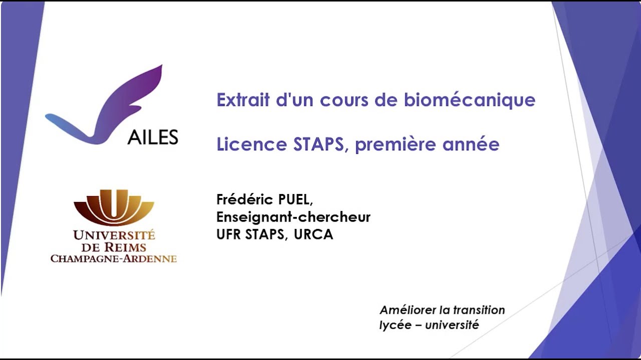 Extrait d'un cours de biomécanique - Licence 1 STAPS