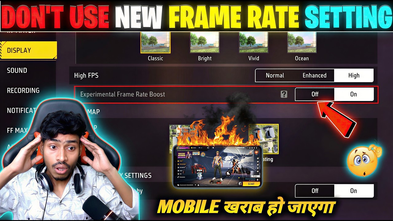 Don't Use Experimental Frame Rate Boost Setting Free Fire  | Free Fire Lag Problem Solve