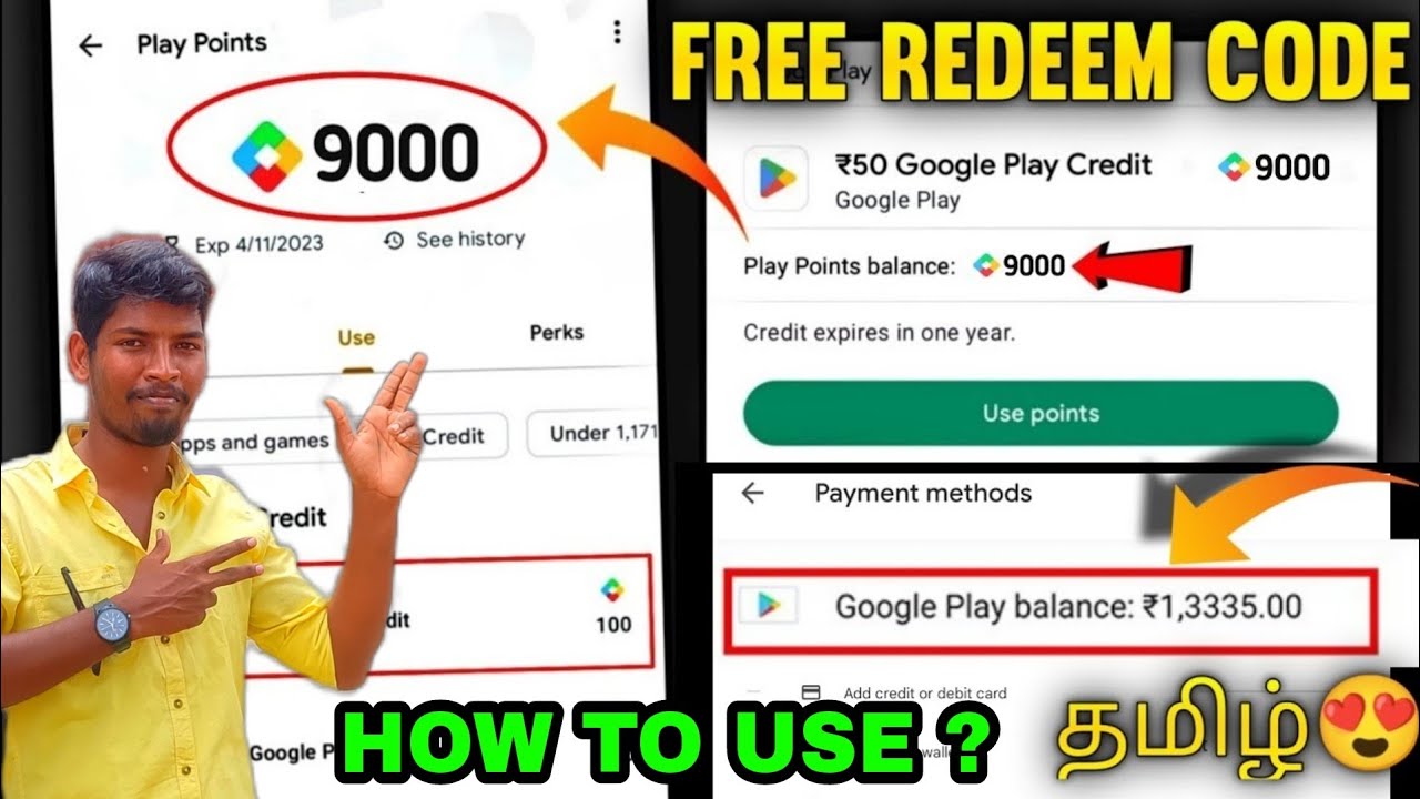 PLAY STORE REDEEM CODE 😍 HOW TO EARN GOOGLE PLAY POINT FREE GOOGLE PLAY REDEEM CODE TAMIL