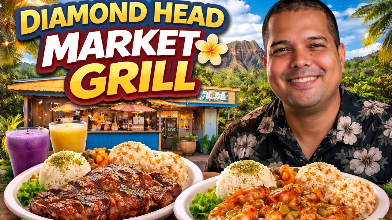 Обзор ресторана Diamond Head Market & Grill | Идеальное местное блюдо из морепродуктов и мяса 🌺🍖🐟...
