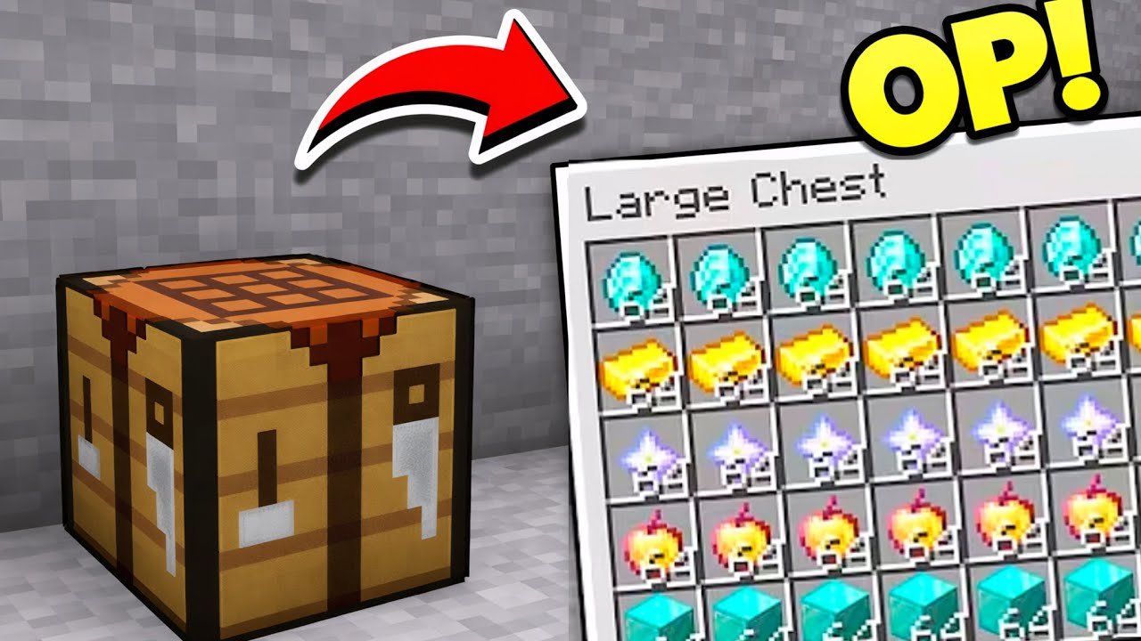 Minecraft, But crafting table Drops Op Items 🔥