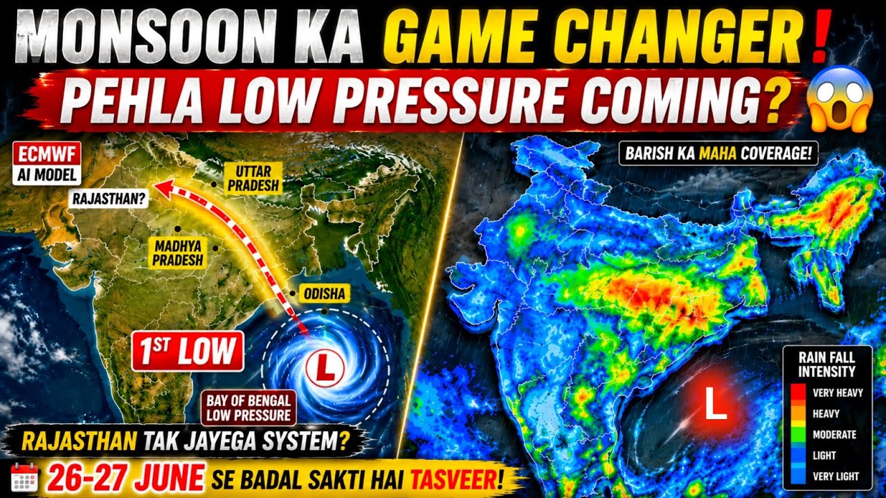 Bay Of Bengal Ka Pehla Low Pressure 27 June Ko | मॉनसून को मिलेगी नई रफ्तार | ECM AI Big Signal