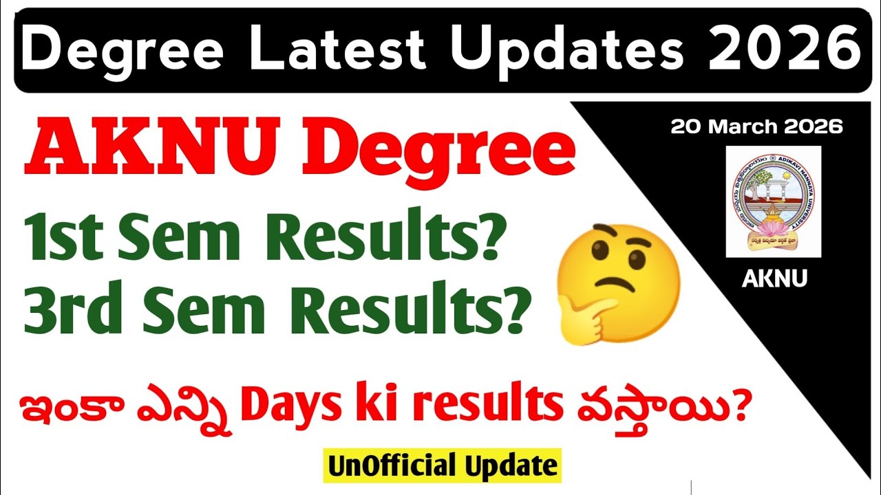 AKNU Degree Exam Results Latest Update 1st Sem 3rd Sem Exam Results Latest Update DegreeResults 2026