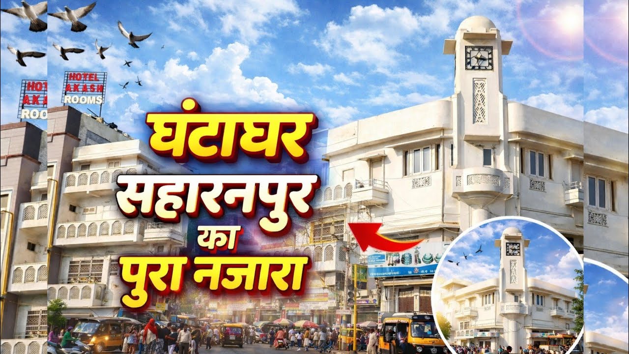 घंटाघर सहारनपुर का पूरा नज़ारा | Ghantaghar Saharanpur | Ghantaghar saharanpur market and court road
