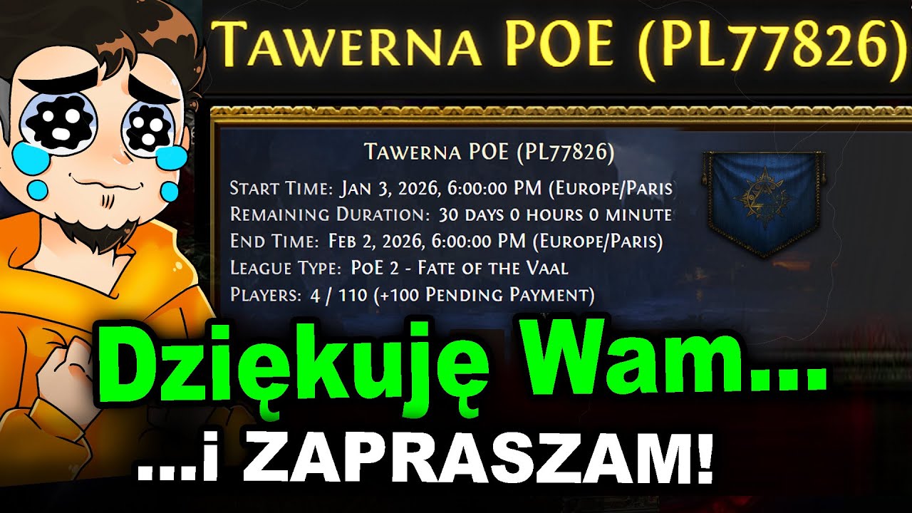 Bardzo Wam DZIĘKUJĘ... i ZAPRASZAM! Prywatna Liga TAWERNA POE i Podsumowanie ROKU