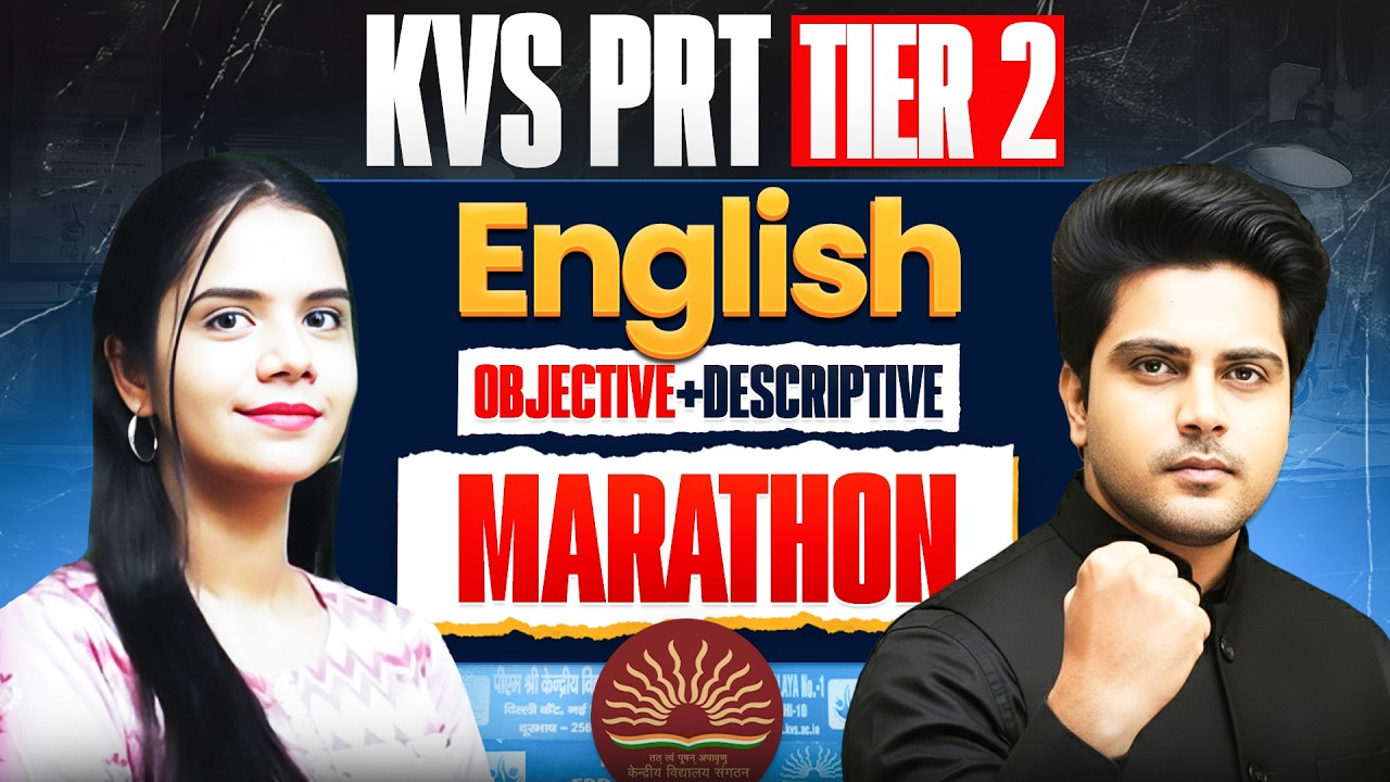 KVS PRT Tier 2 English Marathon 🔥 Objective + Descriptive by Sachin Academy live 12pm | Nidhi Ma'am