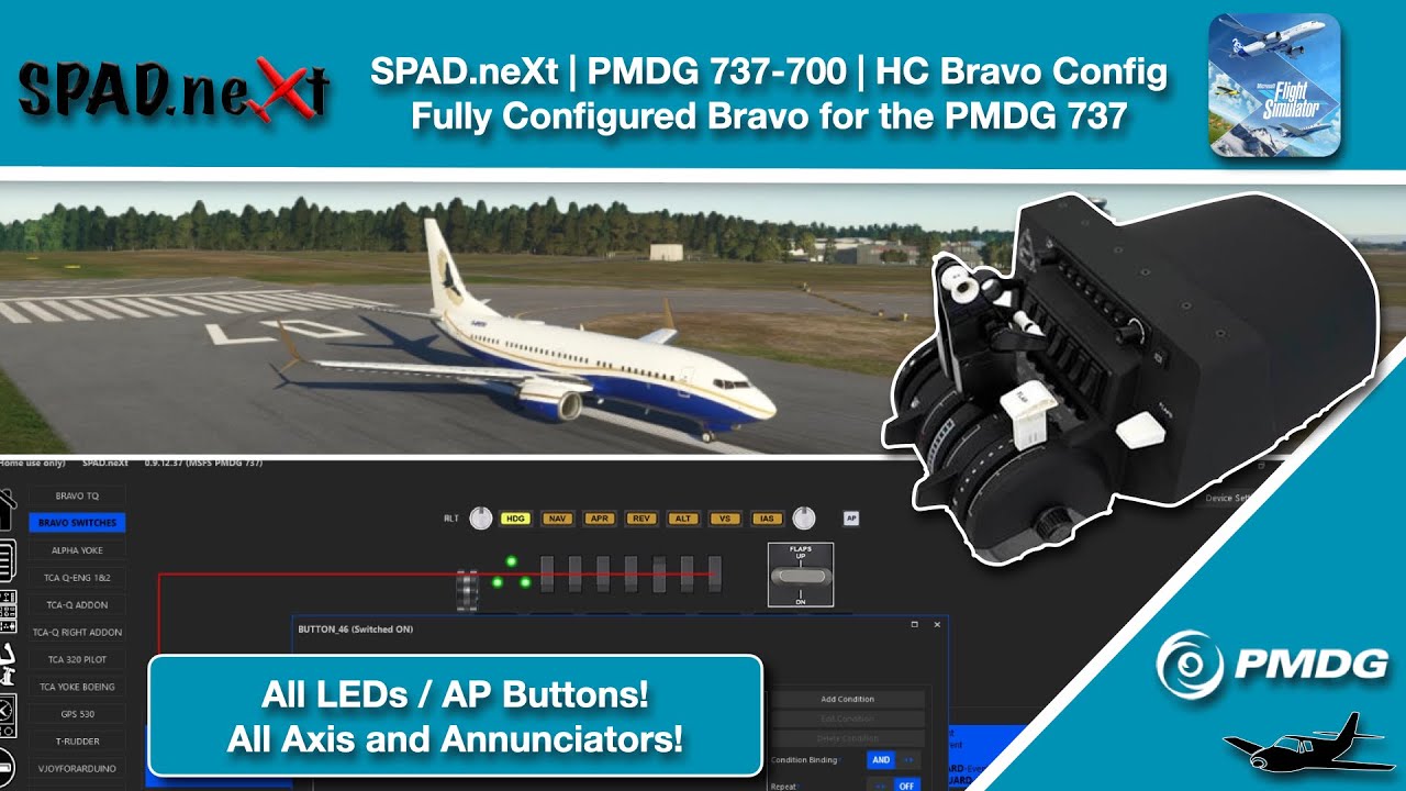 MSFS | SPAD.neXt | PMDG 737-700 | Конфигурация Honeycomb Bravo