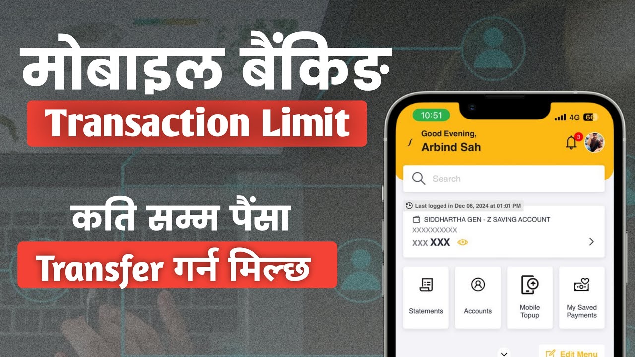 Transaction Limit Details Information | Siddhartha BankSmart XP