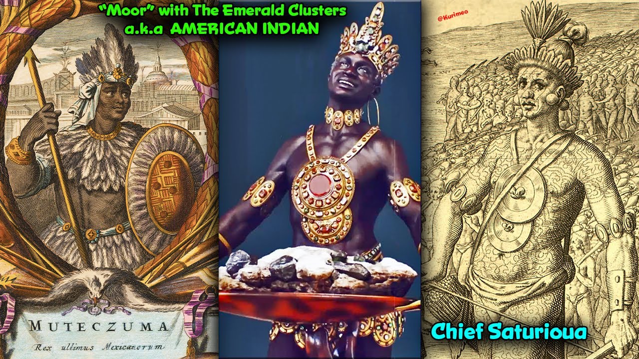 American Indian Chief Saturioua & Chief Moctezuma Represented As 