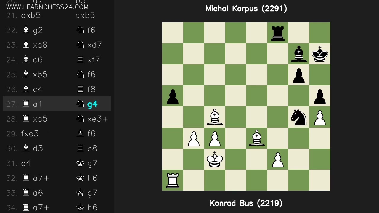 Английское-начало: Konrad Bus (2219) vs Michal Karpus (2291)