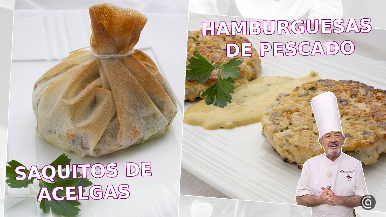 SAQUITOS de ACELGAS y HAMBURGUESAS de PESCADO ¡Recetas saludables con Arguiñano!