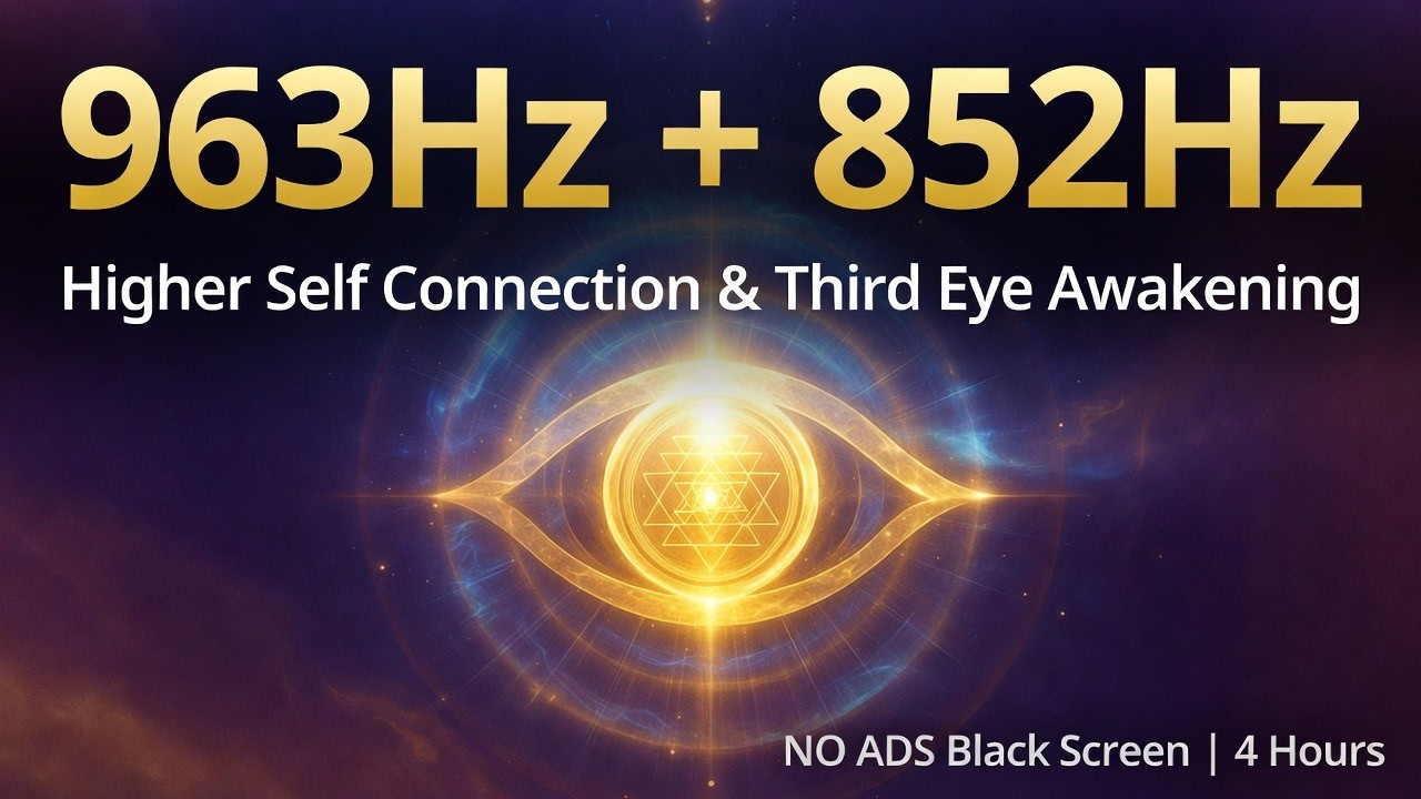 👁️ 963Hz + 852Hz Dual Frequency | Divine Intuition & Pineal Activation ✨ | NO ADS | 4 Hours