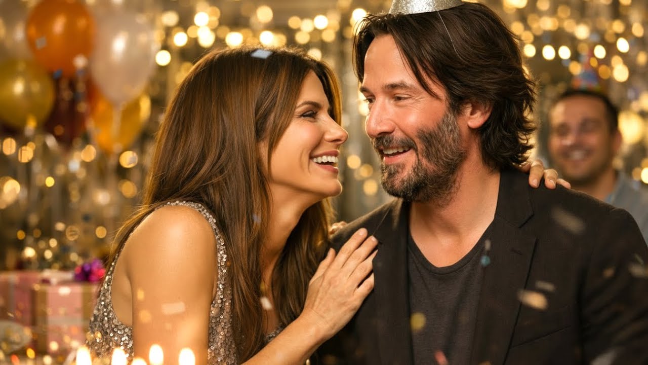 Sandra Bullock Throws Keanu Reeves a Surprise Party  He Was Shocked & Overjoyed