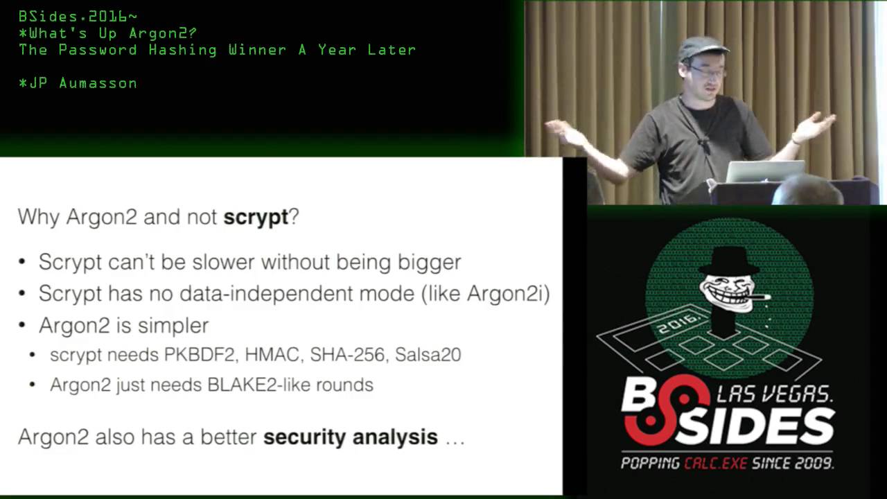 What's Up Argon2? The Password Hashing Winner A Year Later - JP Aumasson