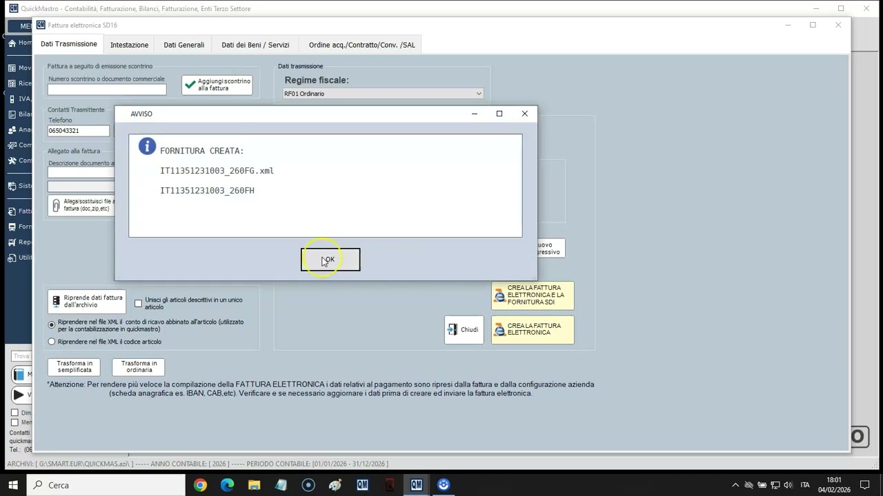 Come gestire il Reverse Charge in QuickMastro: TD16–TD17–TD18 | Creazione XML e invio