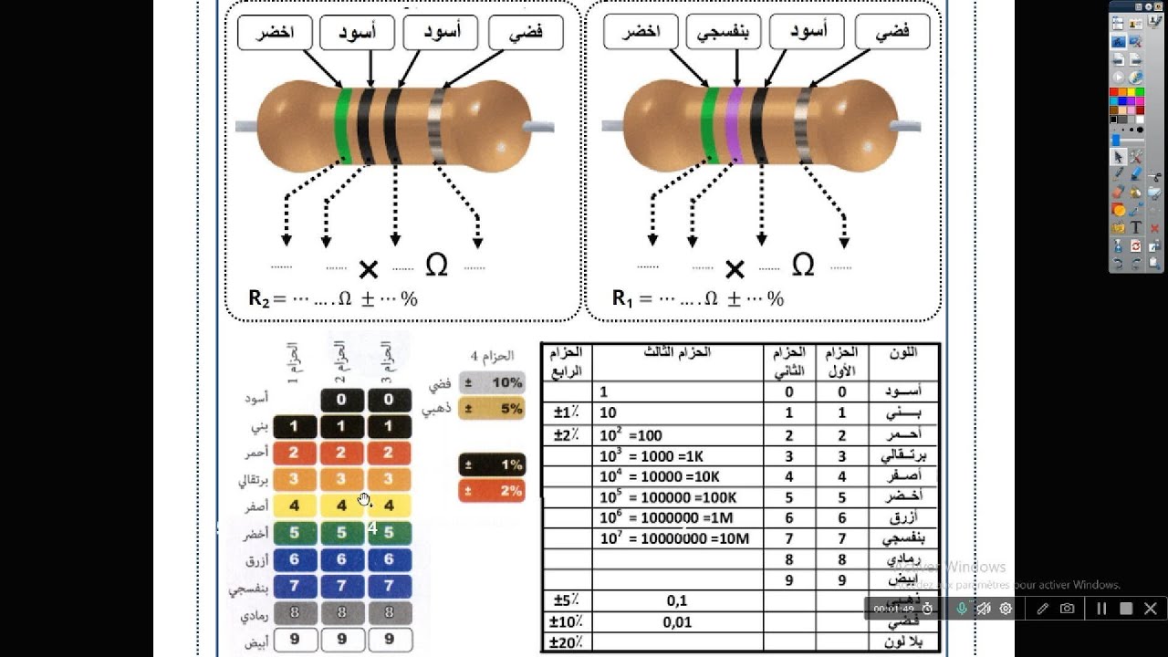 اصلاح الكتاب الموازي في التكنولوجيا | 7 أساسي | الدرس عدد5-الدارة الإلكترونية- النشاط 1- المقاوم2