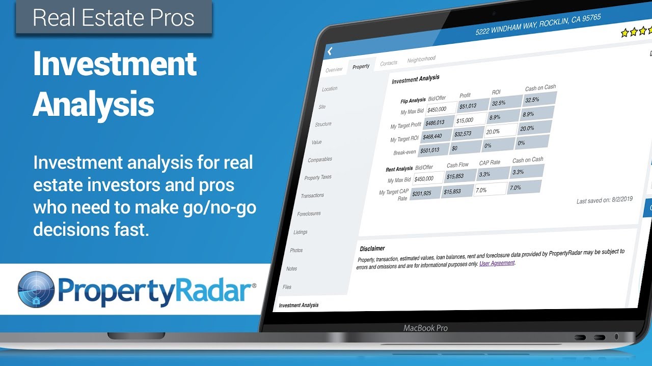 Investment Analysis using PropertyRadar