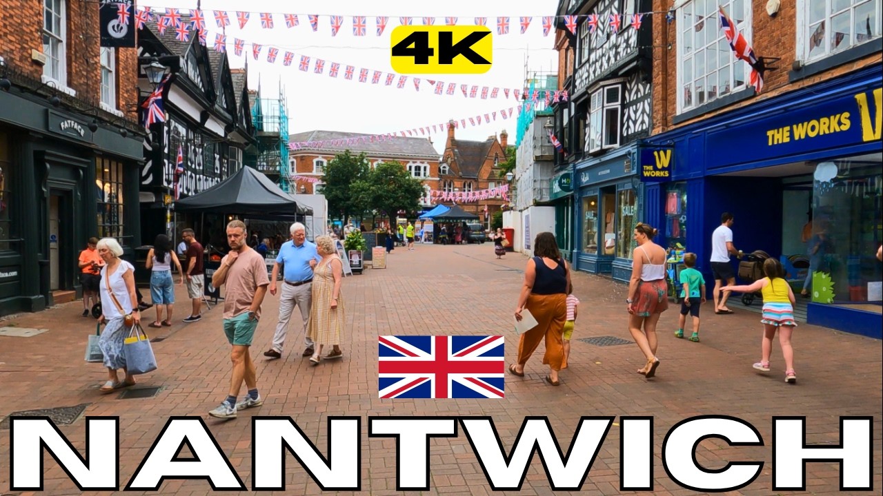 Walk in NANTWICH One of the Most Beautiful Towns in CHESHIRE ENGLAND United Kingdom UK 4K