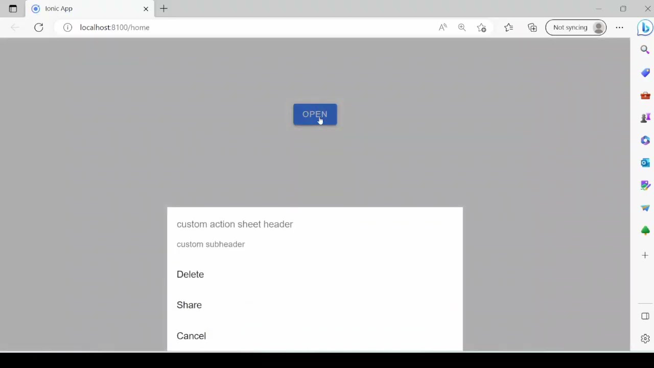 Ionic 7 Inline Action Sheet with themes
