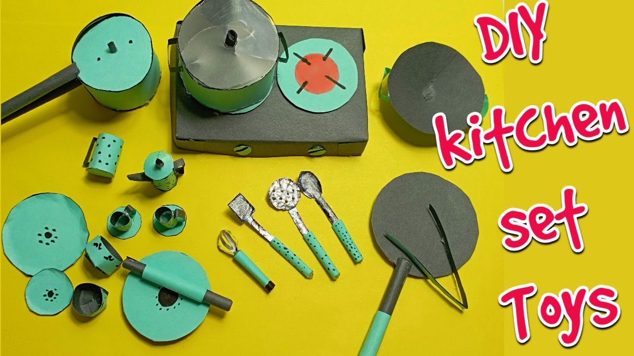 How to make Paper Kitchen Set|DIY kitchen set with Paper 