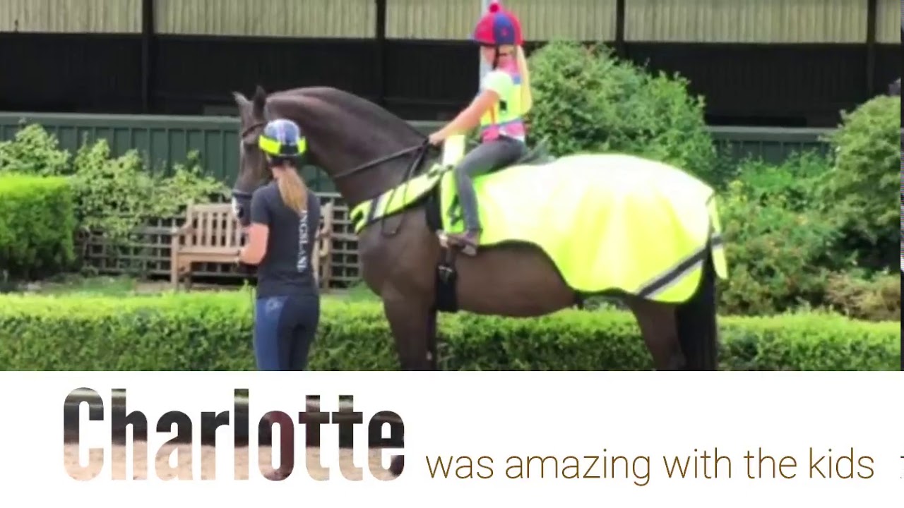 Charlotte Dujardin making two kids dreams come true on a photo shoot for Equisafety 1