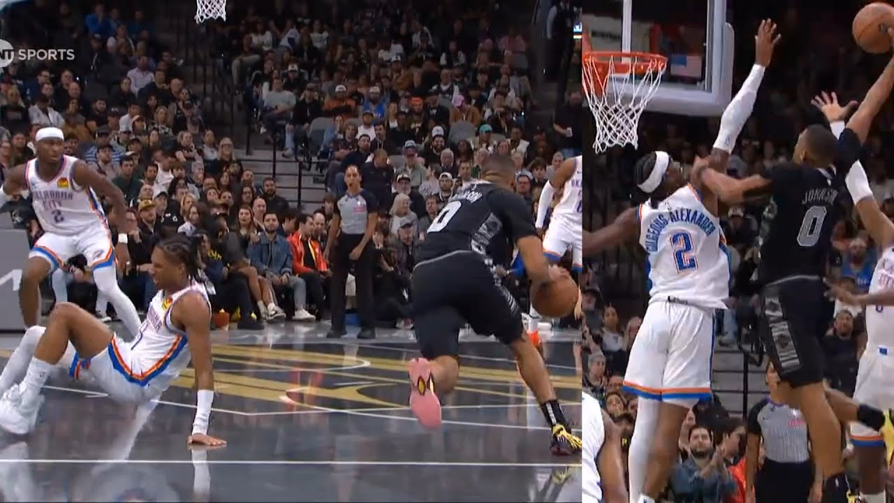 Keldon Johnson filthy ankle breaker into poster dunk on SGA 💀