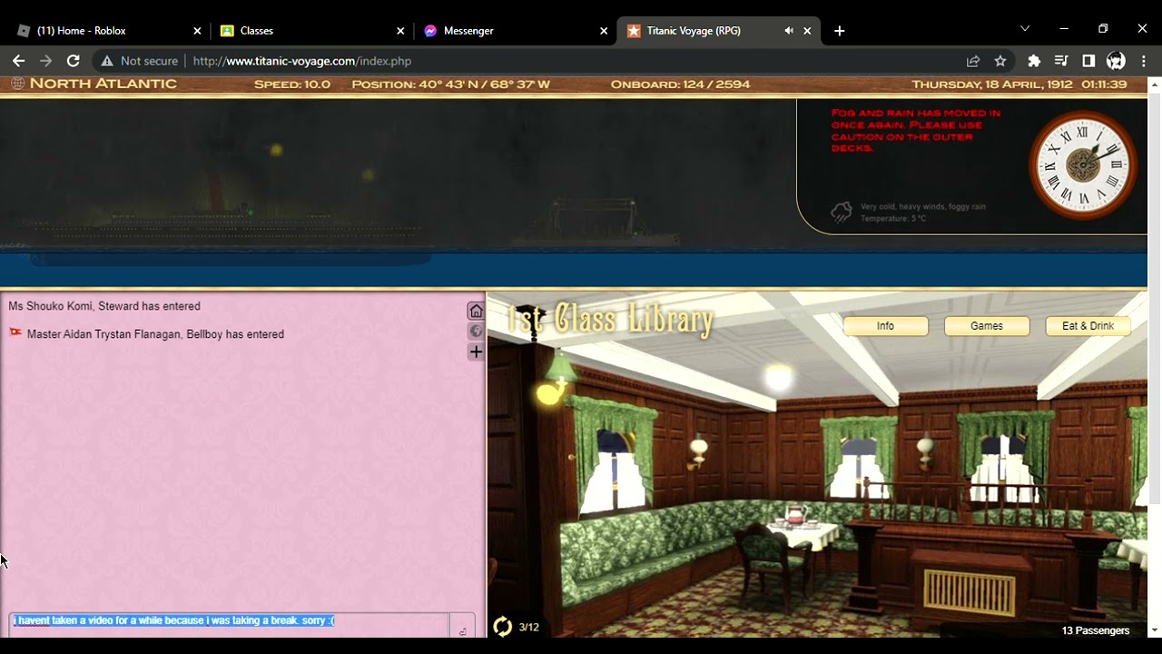 Titanic Voyage RPG Part 10